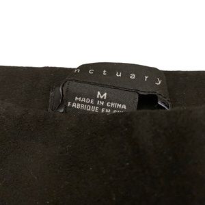 Sanctuary M black faux suede soft boho tapered quiet luxury formal capsule chic